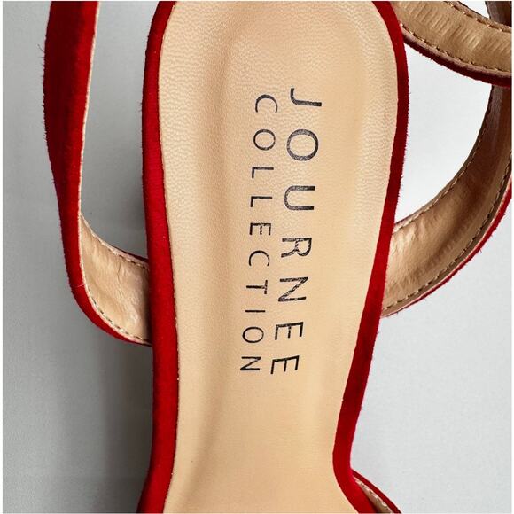 Journee Collection Womens Nairri Platform Sandal Red Size 6.5 Faux Suede - Picture 6 of 8